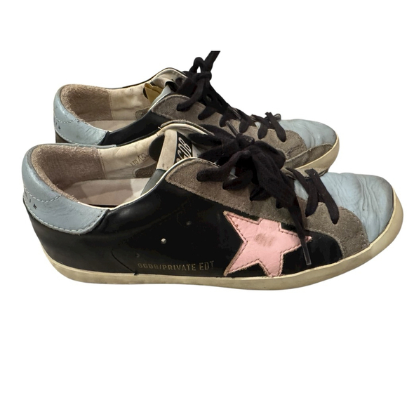 Golden Goose Shoes - Women's Golden Goose Sneakers Size 8 Black Blue Pink
